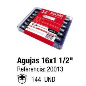 Agujas Reutilizables 16x1 1/2"